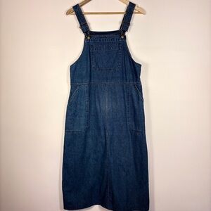 Woolrich Blue Denim Long Overall Dress Jumper Country Rodeo Modest